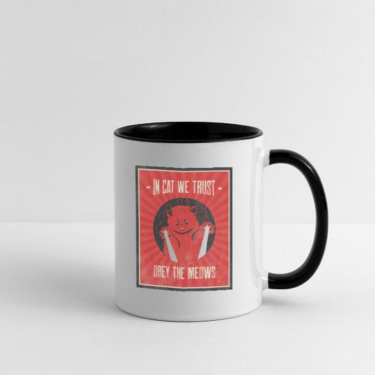 4785 OBEY THE MEOWS Contrast Coffee Mug